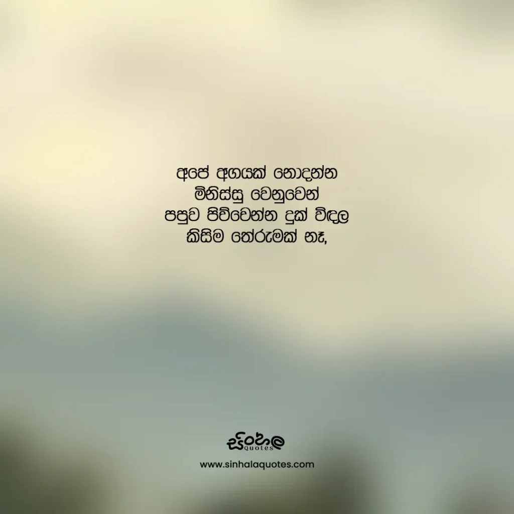 Sinhala quote about self-worth and letting go of someone who does not value you
